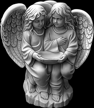 Два ангелочка - картинки для гравировки